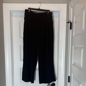 HALARA Waffle Wide Leg Pull On Women's Pants Black